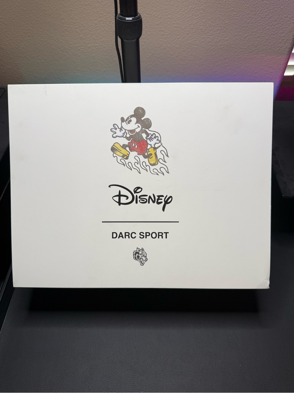 Darc Sport White Tee with Mickey Graphic in Red, Yellow and Black